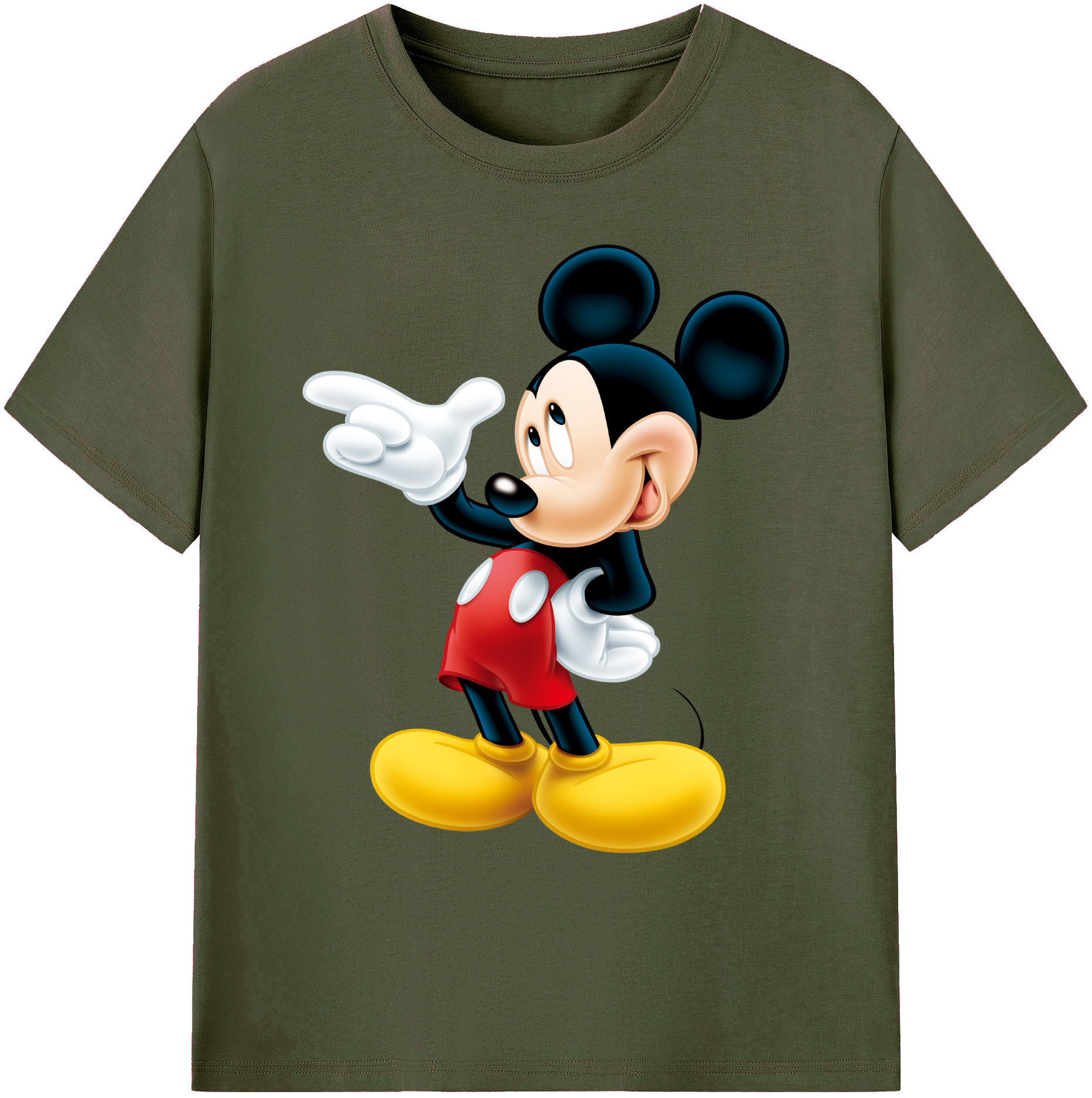 ミッキーマウス Mickey Mouse 綿100％ メンズ半袖Tシャツ｜肌触りやわらか＆通気性